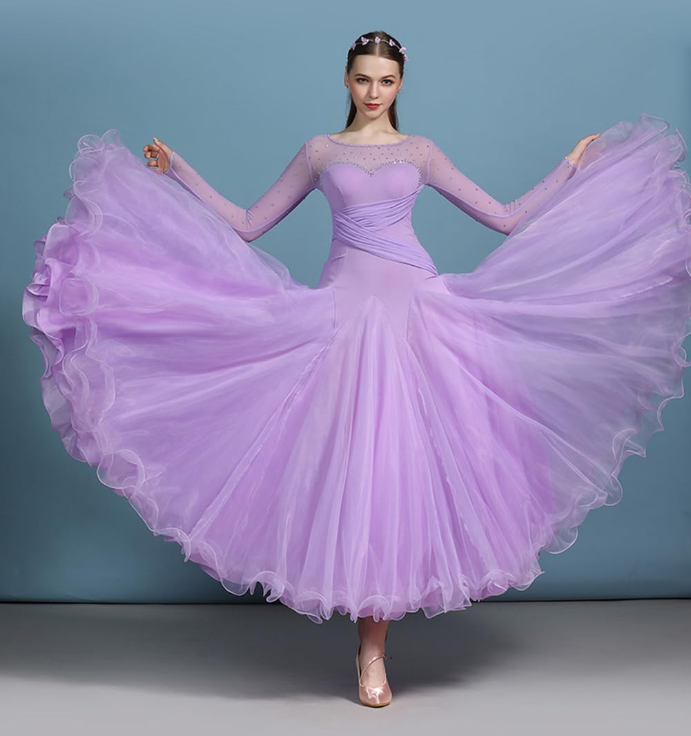 EFLALYHG Abito da Ballo Moderno da Donna Professionale Tango Valzer Ballo da Sala Abiti da Competizione per spettacoli di Danza Standard Nazionali