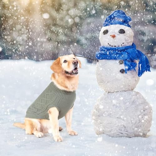 Image of BINGPET Dog Sweater for Medium Dogs, Turtleneck Knitted Clothes