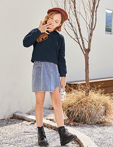 Arshiner Girls 2 Piece Pullover Hooded Sweatshirt and Sweatpants Sets Long Sleeve Athletic Casual Outfit 8 51LEIdWAEEL. AC