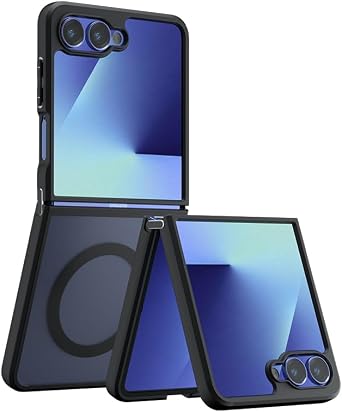 Compatible with Samsung Galaxy Z Flip7 Case Cover,Compatible with MagSafe,Compatible with Samsung Galaxy Z Flip 7 5G Built-in Magnetic Anti-Shock Cell Phone Case Black