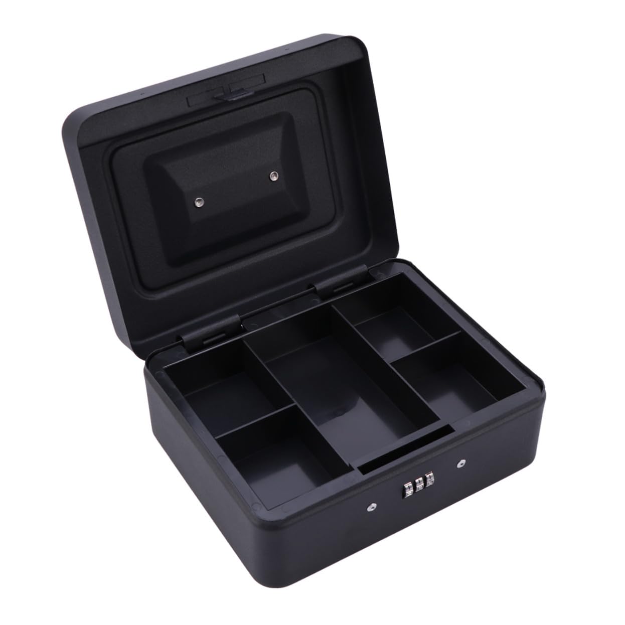 Hemobllo Caja de Seguridad de Metal con Cerradura de Combinación Mediano Negro para Dinero Monedas y Objetos Valiosos con Resistente para Transporte Seguro