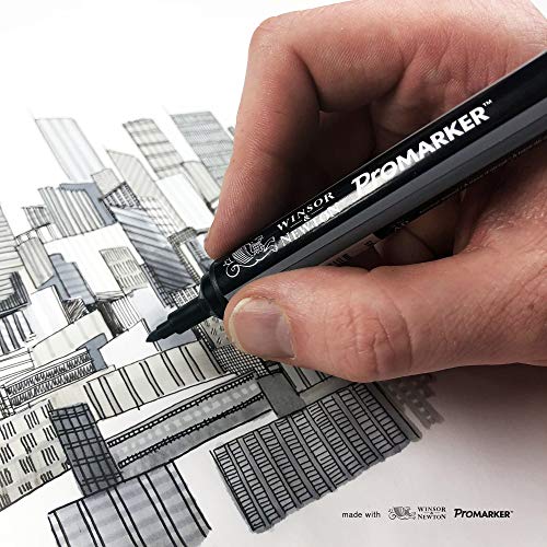 Image of Winsor & Newton Promarker, Alcohol Based Markers, Burgundy (R424), Double Tipped Drawing Marker for Artists, Graphic Designers, Illustrators - Chisel & Fine Twin Tip, Streak Free Coverage