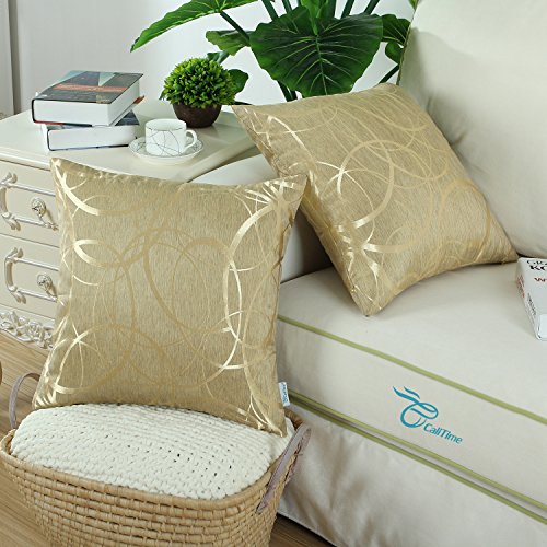 image for CaliTime Pack of 2 Cushion Covers Throw Pillow Cases Shells for Couch 