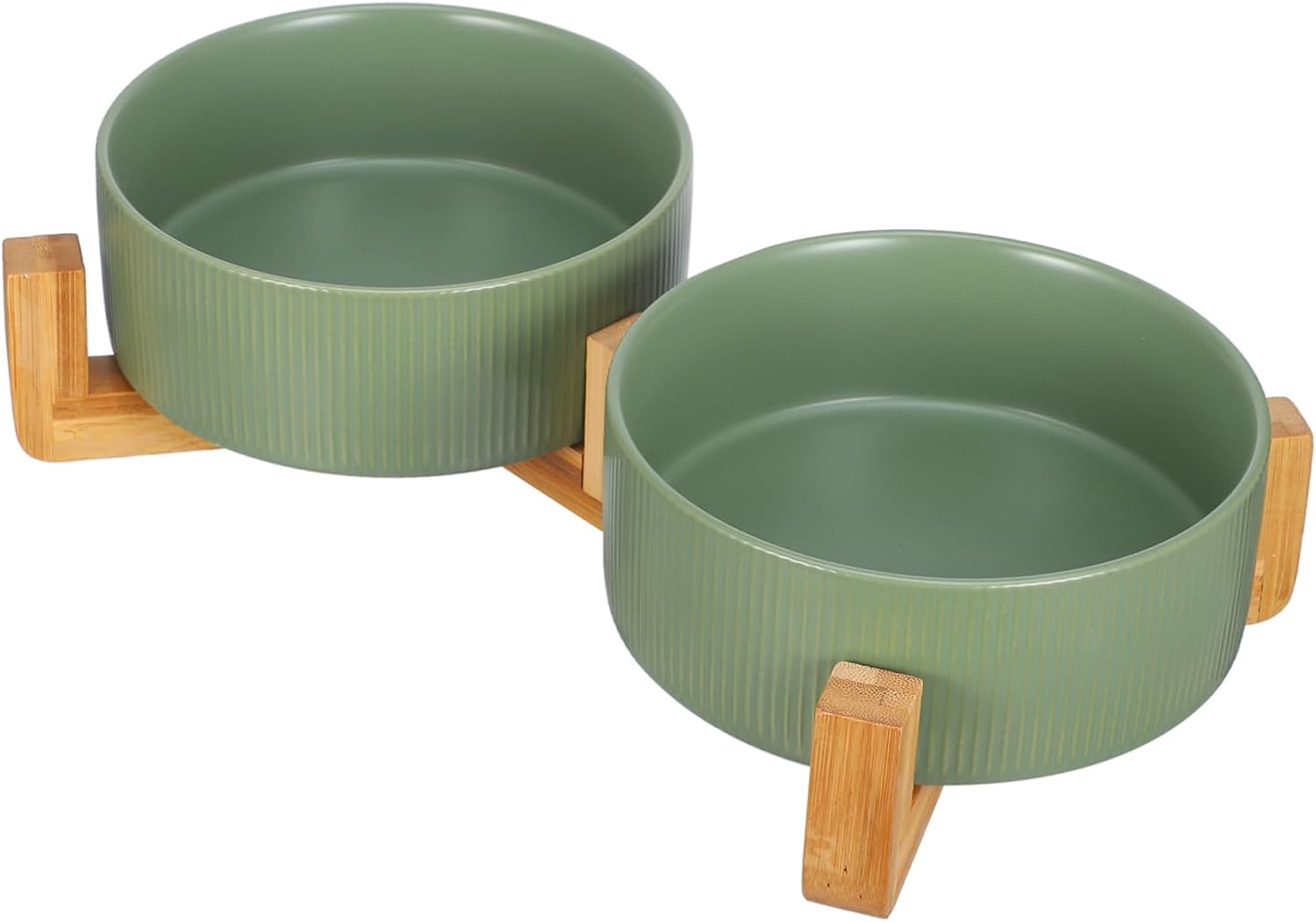 1set Ceramic Dog Bowls Stand Non- Elevated Pet Food and Water Dishes for Cats and Dogs Stylish and Sturdy Design Easy to and Prevents Spills