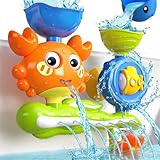 Badespielzeug für Kinder 1-3 Jahre: AB 1 Jahr Wasserspielzeug,Wasserspiel-Krabbe,Badewannenspielzeug & Outdoor, Lernspielzeug Geschenk für Junge Mädchen Baby Geburtstag, Geschenk zum Geburtsta,Draußen