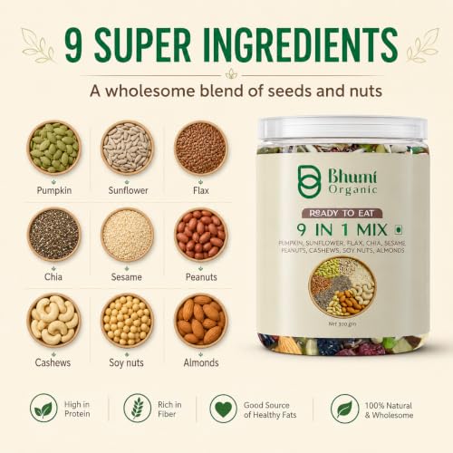 Bhumi Organic Store Bhumi Organic 9 in 1 Snack Mix 300g - Image 5
