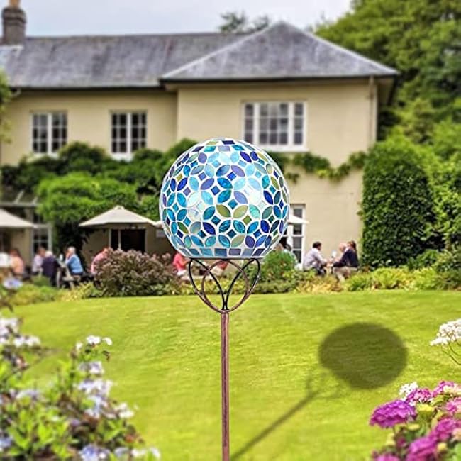 VCUTEKA Solar Outdoor Lights, 6 inch, Blue