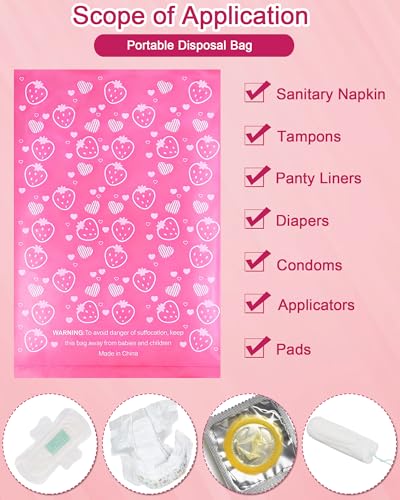 Image of 150 Pcs Sanitary Napkin Disposal Bags, ArtCute Sanitary Pad Disposable Bags Personal Care Tampons Disposal Trash Bag for Sanitary Women Privacy Handling Diaper Bag
