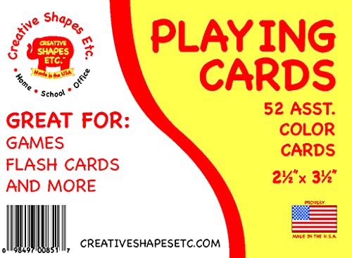 Cartas de poker en colores surtidos 2.5 x 3.5 pulgadas miniatura 3