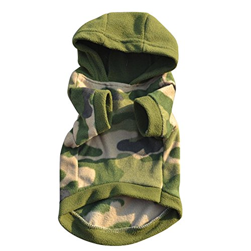 Walaka Vetement Chien/Chat Manteau A Capuche Chien Camouflage Veste pour Chiot Habit Chic Sweat Accessoire Chihuahua Veste Capuche Chien Cover