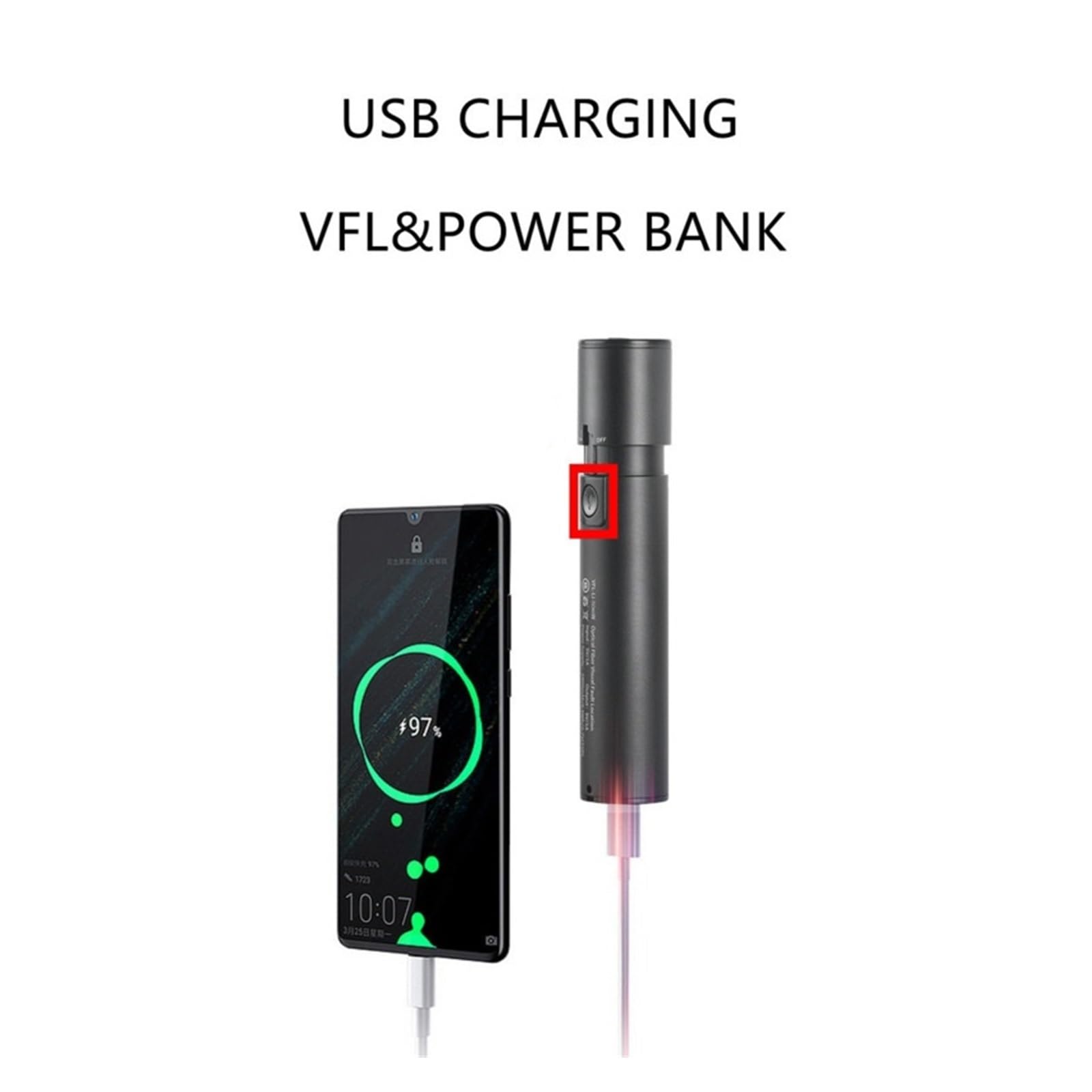 Compteur de puissance à fibre optique Testeurs de stylo à lumière rouge à fibre optique, localisateur de défaut visuel 15/20/30/50 MW, testeur de câble à fibre optique VFL(20mw)