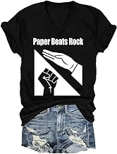Paper Beats Rock Shirt Funny Rock Paper Scissors T-Shirt Short Sleeve Graphic Tees