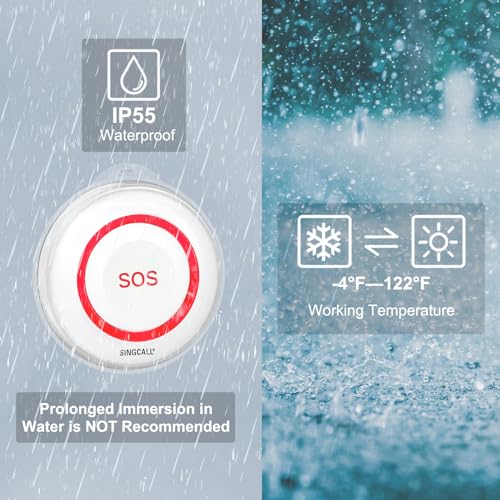 SINGCALL Alarme de botão de emergência SOS inteligente tuya wifi para cuidador deficiente pager Syst
