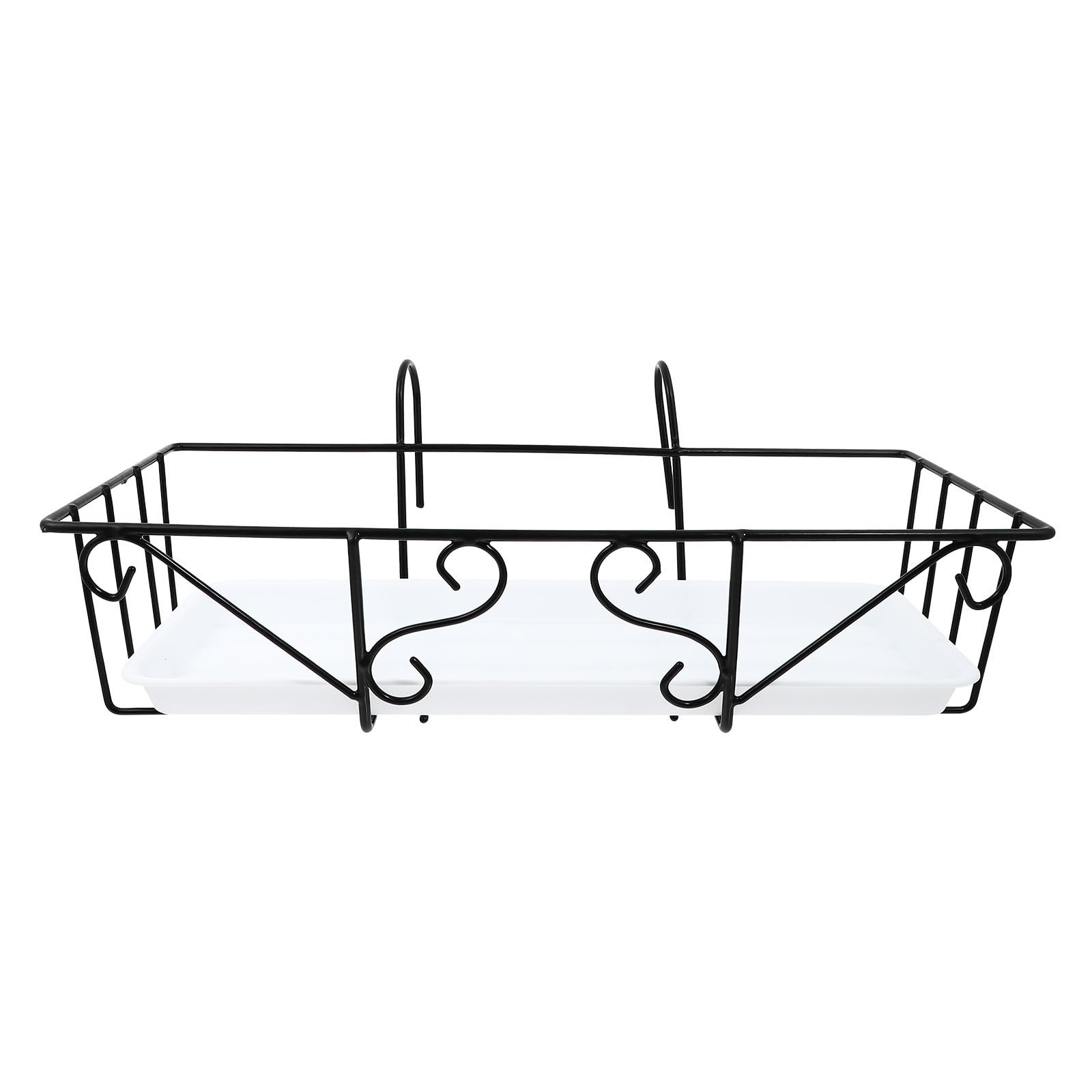PACKOVE Soporte Blanco de Plástico para Hierro y Plantas Suspendido Doble Gancho Colgante Fácil de Almacenar para Decoración de Terraza Interior y Maceta