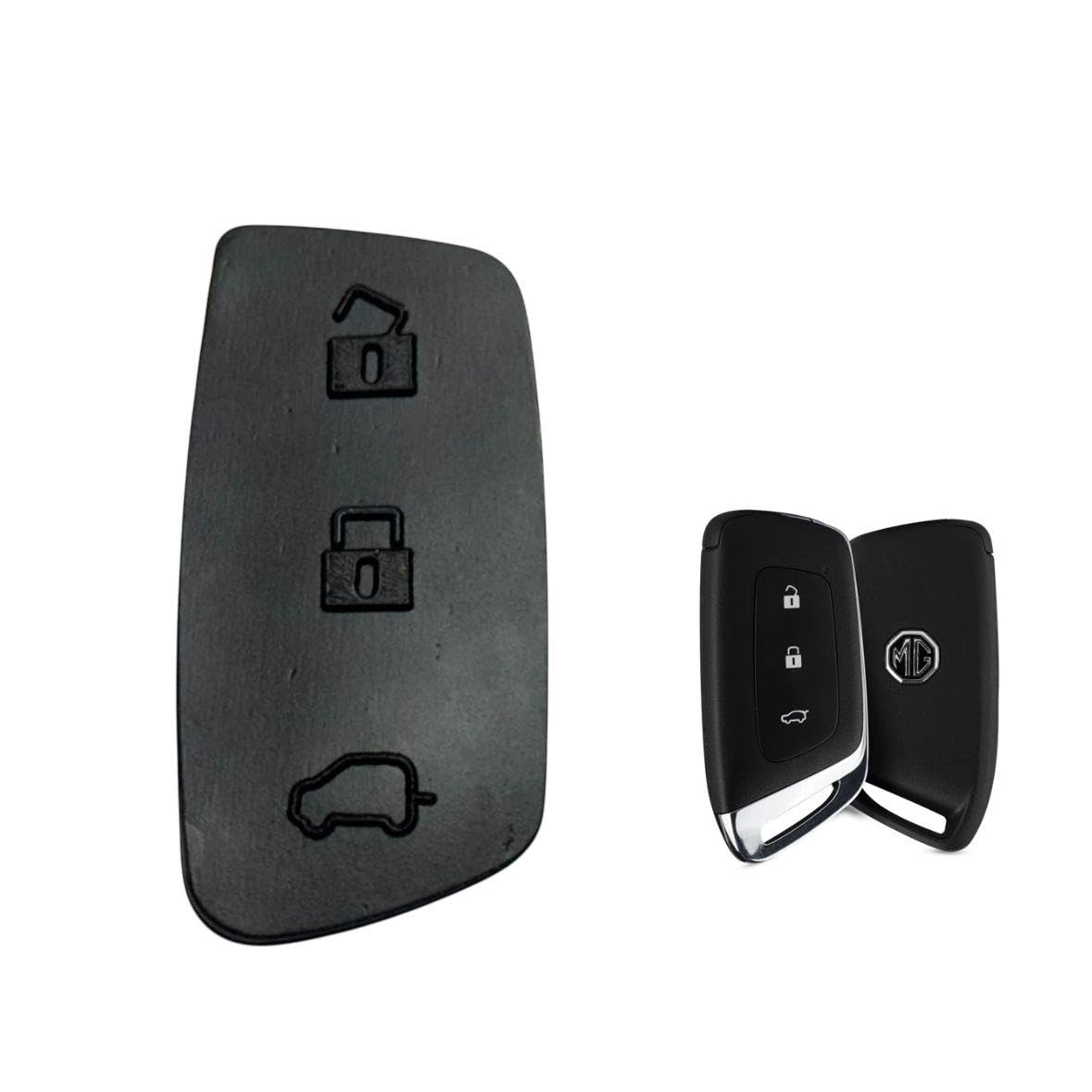 Premium 3 Button Rubber Keypad Compatible with MG Hector & MG Windsor EV Smart Key | OE Style Replacement | Soft Silicone Rubber Durable & Long Lasting Key Button Pad-image-18