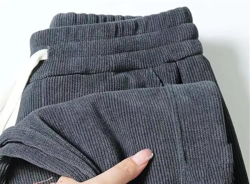 Men's Corduroy Thick Casual Pants Outdoor Warm Stretch Sports Joggers Bound Feet Sweatpants2