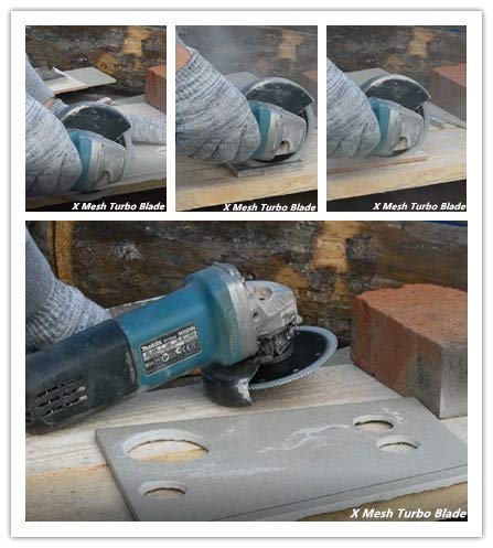 Dt-Diatool Diamond Tile Blade 4 Inch Diamond Turbo X Mesh Rim Segement Circular Saw Blade For Procelain Ceramic Stoneware Marble Granite Fits 5/8"-7/8" Arbor #TOP6