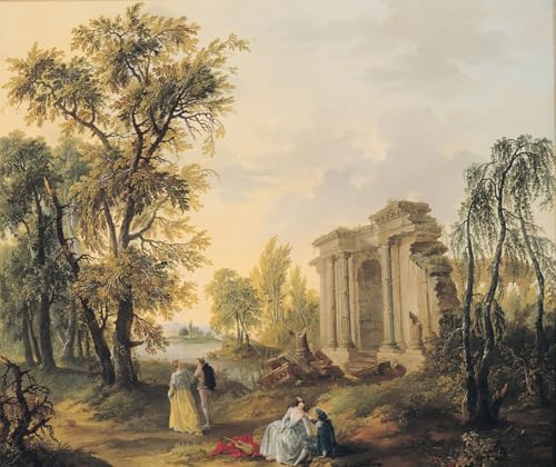 Pintura murales lienzo decorativo de Watteau para paredes de salones y dormitorios