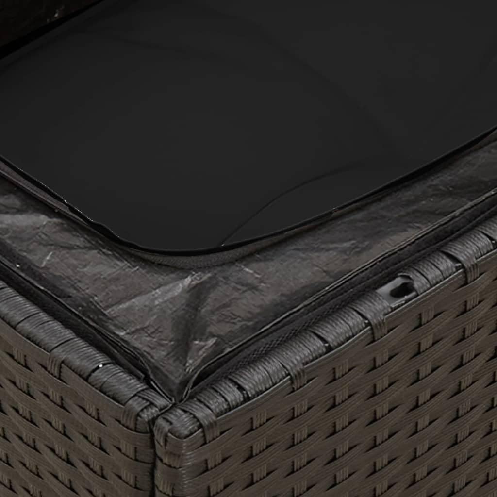 Festnight Balkon Lounge Klein mit Stauraum Balkon Sofa Rattan Sofa Gartenlounge Rattansofa Gartensofa Ecksofa Lounge Sofa Outdoor Polyrattan Balkonmöbel Couch Gartenmöbel Ecklounge