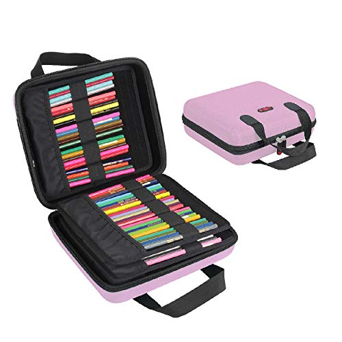 Hard Travel Case for Prismacolor/Crayola Premier Colored Pencils by Hermitshell (XL, Pink)