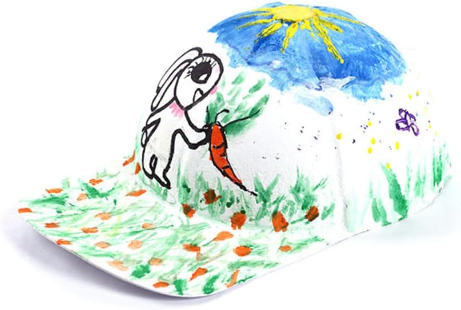 Holibanna 10pcs Cotton Boys and Girls Hat Boy Girl Hat DIY Graffiti Peak Cap Breathable Sunscreen Cap for Outdoor Activities