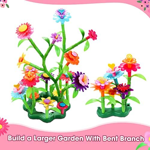 Seagoal Flower Garden Building Toys for 3 Year Old | 140pcs Flower Building Kits | Girls Toys Age 3+ Flower Bouquet Toys for 3 4 5 Year Olds Girls