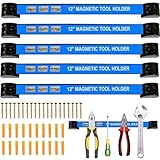 BRRDAQU 5 Stück Magnetleiste Werkzeug Set 30cm Stark Magnetische Werkzeughalter Magnethalter Wand inkl. 20 Schrauben + Dübel Magnetschiene Werkzeug Organizer für Garage Werkstatt Küche