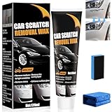 Kratzer Entferner Auto, Autopolitur Kratzer Entfernen, 120ML Auto Kratzer Entferner Mit Wischtuch und Schwamm, Auto Politur Set, 3-In-1 Tiefen Autopolitur Kratzer Entfernen für Entfernung Tiefen
