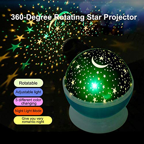 pedkit Lâmpada de mesa do projetor estrela giratório de 360 graus para crianças Star Night Light Mud