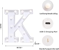 Vista 28 de Foaky LED Letter Lights Sign Marquee Light Up Letters Sign for Night Light Wedding/Birthday Party Battery Powered Christmas Lamp Home Bar