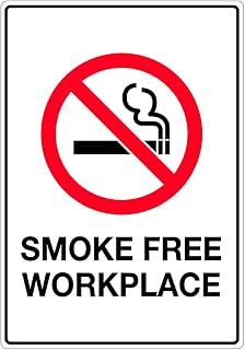 Smoke Free Workplace Prohibition Sign Metal Sign 12 x 8 Inch – Suitable for Home, Office, or Work Areas