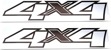 Set of 2Pcs 4x4 Stickers Car Decal Emblem Compatible with 2007-2013 Silverado Truck Bed Side White