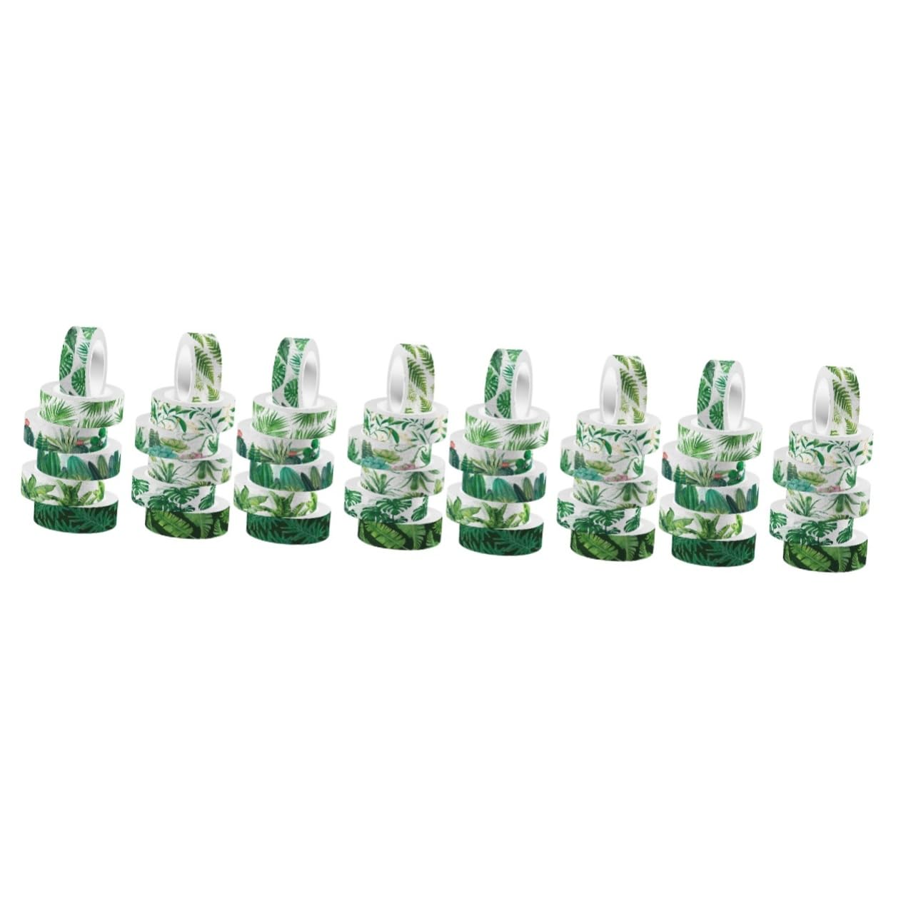 48rotoli Nastro Washi Verde Motivi Per Scrapbooking e Decorazioni Fai Da Te Per Regali e Materiale Cancelleria