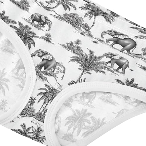 Girls Underwear Soft Cotton Elephant Palm Tree Kids Panties in Sizes 2/3t, 4t, 5t, 6 and 84