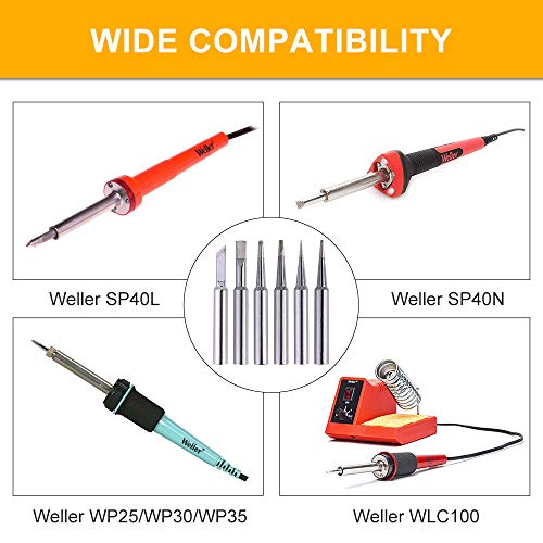 6Pcs Soldering Tips For Weller St Series Tip Replace Weller St7 Wlc100,Sp40L / Sp40N And Wp25, Wp30, Wp35 Irons Tips #TOP2