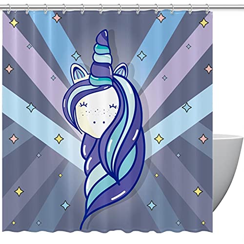 Rideau de douche licorne aquarelle résistant à l'eau pour éviter les éclaboussures