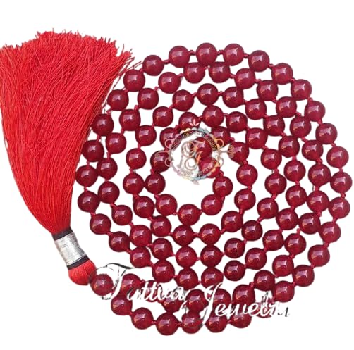 AAA+++ Red 108 Beads Ruby Stone Mala Original Certified Natural Manik Mala Manikya Stone Beads रूबी स्टोन माला-picture-22
