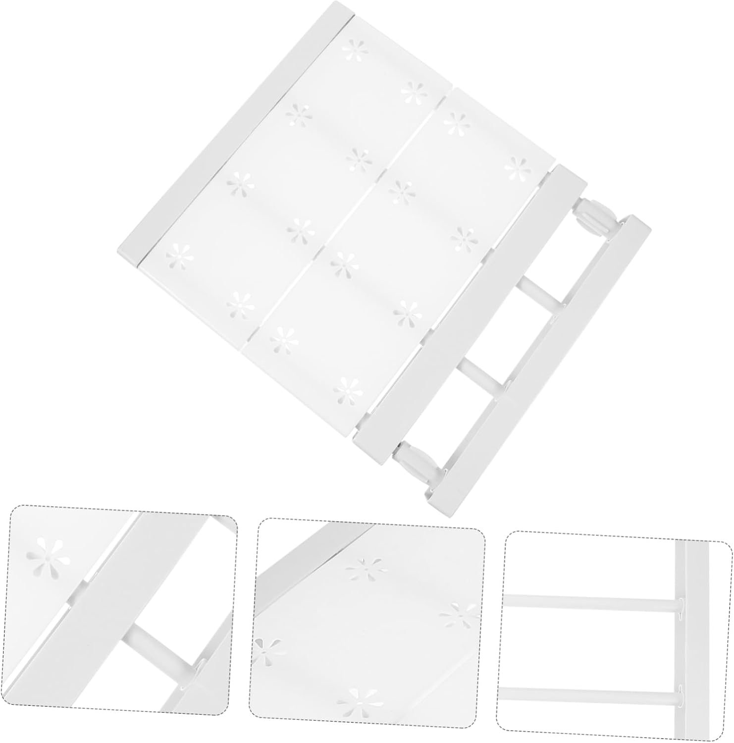 Expandable Closet Tension Shelf Divider, White Plastic Carbon Steel