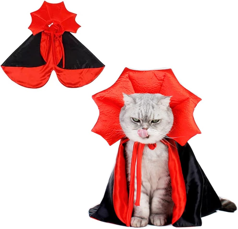 ANIAC Cat Vampire Costume Dog Vampire Cloak Funny Dog Halloween Costumes Puppy Wizard Cosplay Halloween Dog Cape for Cats and Small…