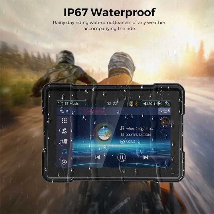 5inch Pantalla táctil portátil GPS CarPlay Android Auto portátil Motocicleta Dash CAM Motocicleta inalámbrica Apple CarPlay Motocicleta DVR GPS IPX7 Impermeable Doble Bluetooth