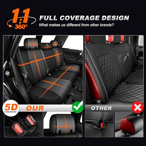 Image of AOMSAZTO Custom Fit Seat Covers for Toyota 4Runner 2011-2024 Full Set Car Seats Cover for 4Runner Accessories Black&Gray(5 Seats Model Only)
