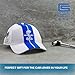 Carroll Shelby® Super Snake White and Blue Cap Hat - Two Stripe Shelby Cobra Design Racing Performance Hat | Officially Licensed Product | One-Size Fits All | Adjustable Closure