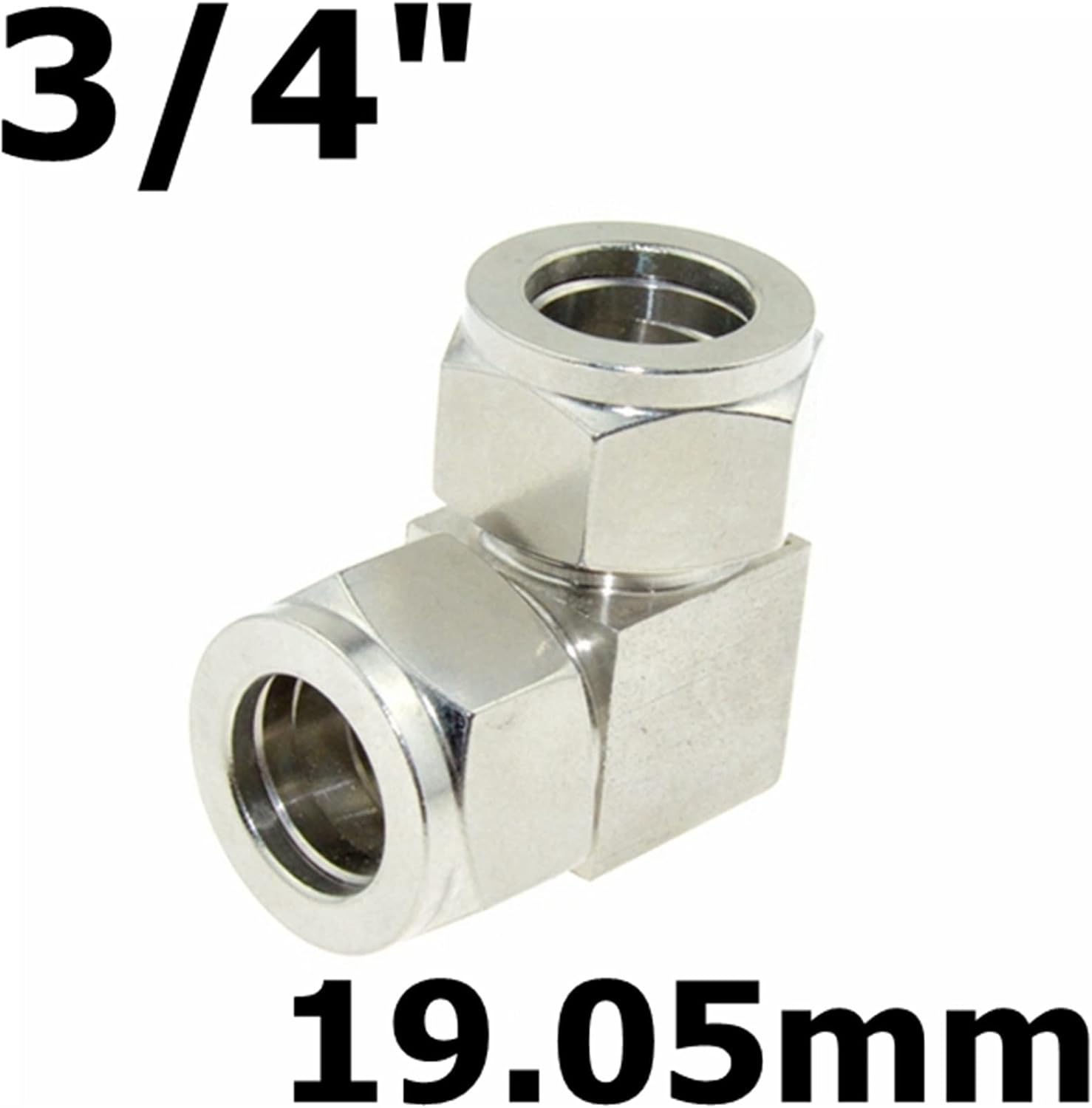 Stainless Steel 304 Compressor Double Ferrule Connector, Pipe Coupler Air Compression Fitting(19.05mm)