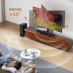 Télévision universelle pivotante/Table Top TV Se tenir debout pour 19 à 43 TV de pouce avec 90 Degré pivotant, 4 Niveau Hauteur réglable, base en verre trempé lourd, tient jusqu'à 99LBS HT02B-001