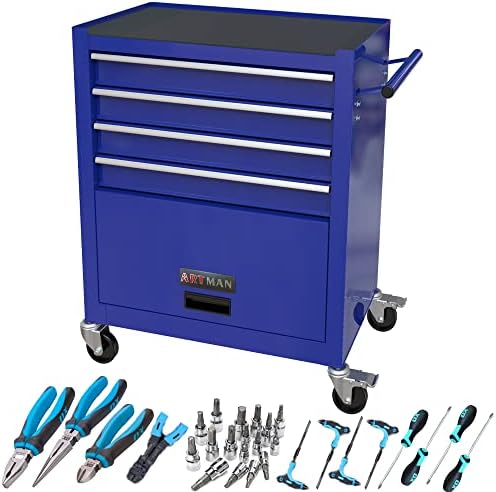 Runboll 4-Drawer Tool Chest with Toolset Rolling Tool Cabinet with Wheels for Home Improvement, Auto Mechanics