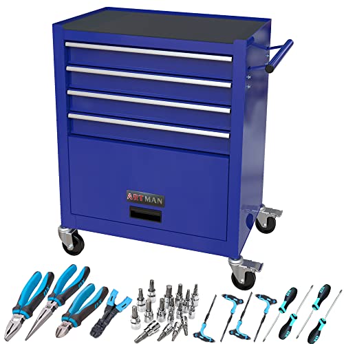 Runboll 4-Drawer Tool Chest With Toolset Rolling Tool Cabinet With Wheels For Home Improvement, Auto Mechanics #TOP2