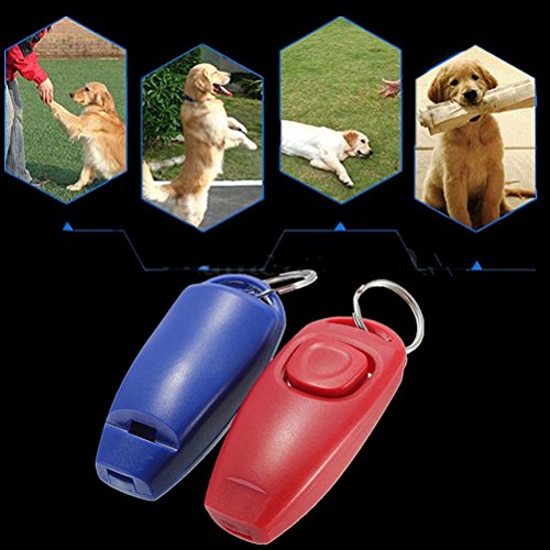 TINKSKY Dog Puppy Training Clicker Obedience Trainer Pet Click Chaveiro de agilidade, azul