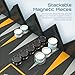 VENTUREBOARD Backgammon 6 Inches Magnetic Unique Backgammon Set Board Game - Folding Board, Portable Travel Backgammon Board Game Pieces - (Blue/Grey)