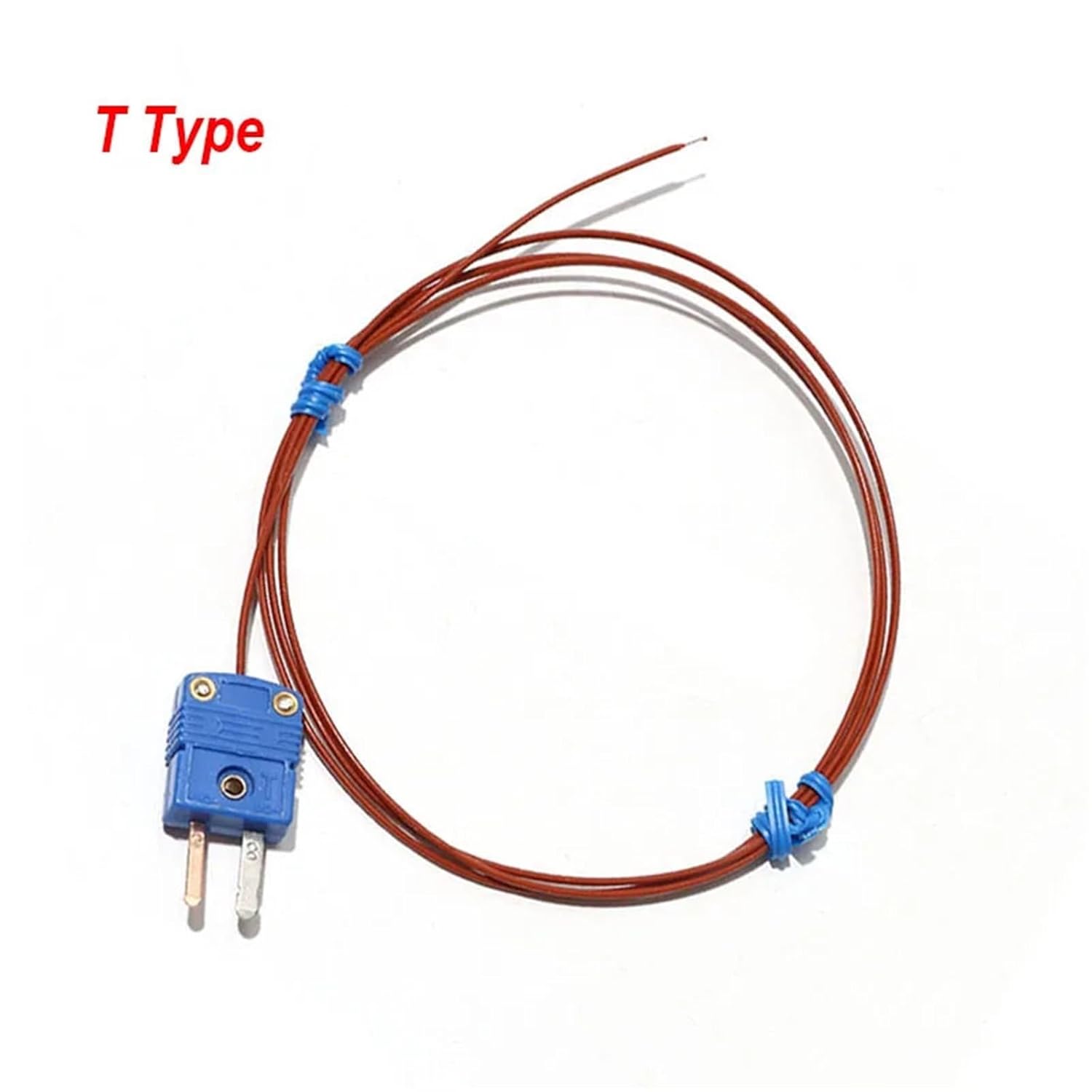 K/J/T-Type Thermocouple Temperature Sensor Probe 0.5-5M Length Options 1Pcs(K Type 2M)