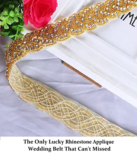Wedding Belt Rhinestone Applique Crystal Rhinestone Trim 1 Yard Wedding Dress Belt Girls Beaded Sash Belt2